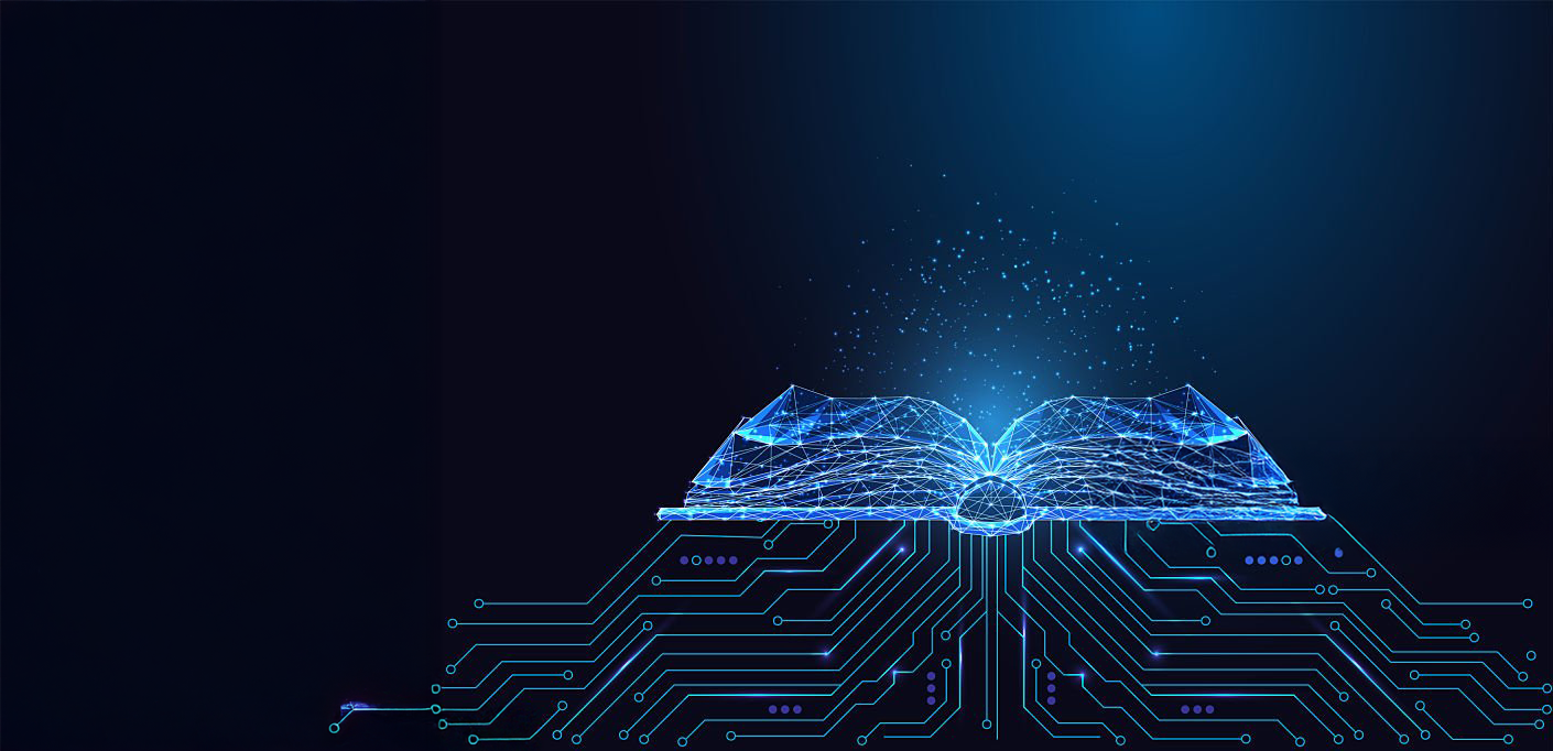 AI generated open book futuristic look.